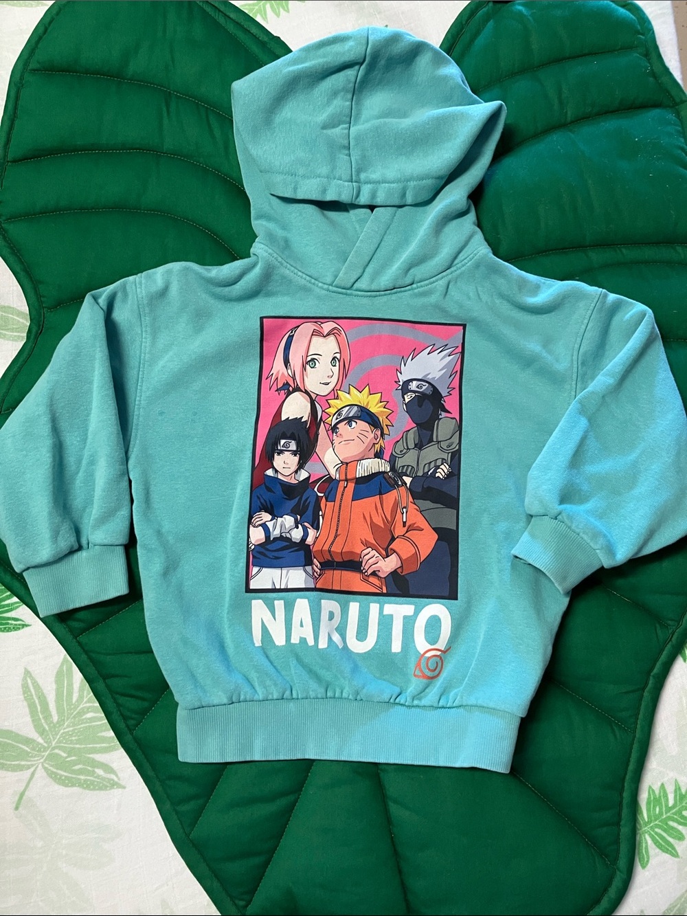 Naruto H&M kids hoodie sweater. Color: mint green. 3/4T